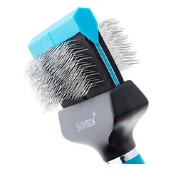 Show Tech Flex Groom Professional Slicker Firm - dvipusis ir lankstus pudelio šepetys, tvirtas - didelis, Duży — 2 nuotrauka