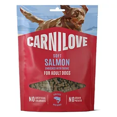 CARNILOVE Dog Soft Snack Salmon Small Bite 200g minkšti skanėstai su lašiša suaugusiems šunims