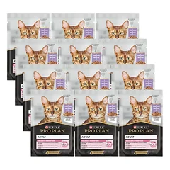 PRO PLAN Nutrisavour Delicate kačių ėdalas švelnūs gabalėliai su kalakutiena padaže 10x85g