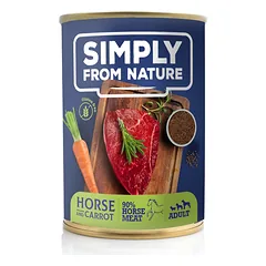 SIMPLY FROM NATURE Šlapias šunų maistas Arkliena su sėmenimis 400 g