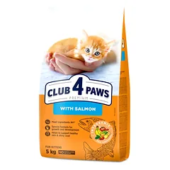 CLUB 4 PAWS Premium sausas pašaras kačiukams su lašiša, 5 kg — 3 nuotrauka