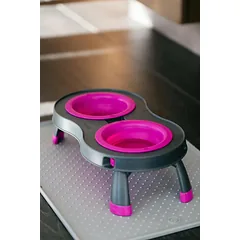 Dexas Double Elevated Feeder Large - pakeltos šunų dubenys ant stovo, sulankstomi, dideli, Niebieski / Duży — 2 nuotrauka