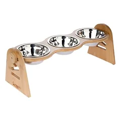 Modern Living Bohemian bambukinis dubenėlių stovas, 3 x 450 ml, L 52 x B 18 x H 18 cm — 5 nuotrauka
