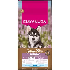 Eukanuba Grain Free Puppy Large begrūdis sausas maistas didelių veislių šuniukams su žuvimi, 12 kg