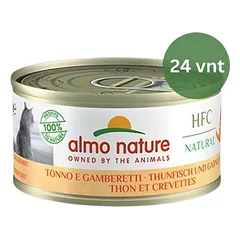 Almo Nature HFC Tuna&Shrimps šlapias maistas katėms 24x70 g