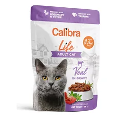 Calibra Cat Life Pouch Adult Veal drėgnas maistas katėms, 85 g