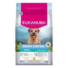 EUKANUBA Special Care Small & Medium Breed Adult Dogs Weight Control 2,3 kg sausa maistas, padedantis kontroliuoti svorį mažų ir vidutinių veislių šunims