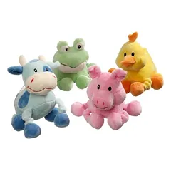 Karlie Puppy Plush Toys Frosch, Ente, Schwein, Kuh