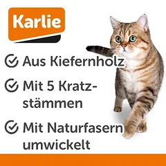 Karlie draskyklė katėms Alva, natūrali — 3 nuotrauka