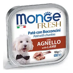Monge Fresh paštetas su ėrienos gabaliukais šunims - Pet24