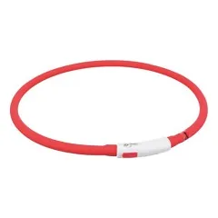 Trixie LED antkaklis USB, silikonas, XS-XL 70cm/10mm, raudonas