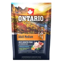 Ontario Adult Medium Fish & Brown Rice 0.1kg (Mėginys)