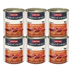 ANIMONDA GranCarno Kiauliena su paukštienos širdimis šunims 6x800 g