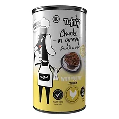 TufTuf drėgnas maistas šunims – mėsos gabaliukai, skardinė 1250 g — 4 nuotrauka