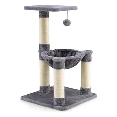 GIANTEX Multifunktionaler Kratzbaum 64Cm Mit Plattform Hängematte Bis 10Kg