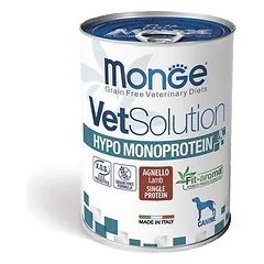 MONGE VetSolution šlapias maistas šunims su ėriena 6×400 g