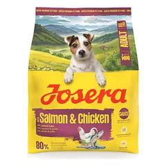 JOSERA Mini Salmon+Chicken sausas maistas mažų veislių šunims su lašiša ir vištiena, 0,9 kg