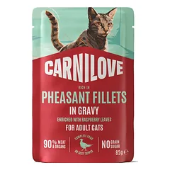 Carnilove Pheasant Raspberry Leaves konservai katėms, 85 g parduotuvėje e-zoo.lt