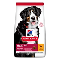Hill’s Science Plan Canine Adult Large Breed Sausas maistas suaugusiems didelių veislių šunims (su vištiena) 18 kg