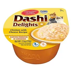 Inaba DASHI papildomas kačių maistas - vištienos ir sūrio skonio sultinys 70 g 