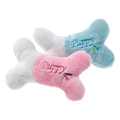 Flamingo pliušinis žaislas kaulai - minkštas, pliušinis kaulas su cypliuku šuniukams