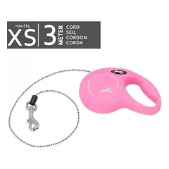 Automatinis pavadėlis šunims ir katėms FLEXI New Classic XS, 3 m iki 8 kg, rožinis — 4 nuotrauka