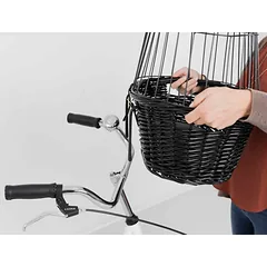 Trixie Bicycle basket with lattice transportavimo krepšys šunims, tvirtinamas prie dviračio, juodas, 50 × 41 × 35 cm — 5 nuotrauka
