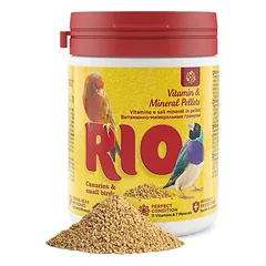 RIO vitaminų ir mineralų granulės kanarėlėms, egzotiniams kitiems mažiems paukščiams, 120 g
