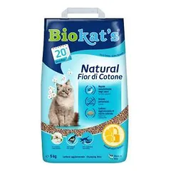Biokats Natural Cotton Blossom ekologiškas, biologiškai suyrantis kačių kraikas, 5 kg