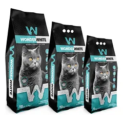 Natūralus bentonitinis sušokantis kraikas katėms Wonder White Marseille soap scented 11,8l / 10 kg