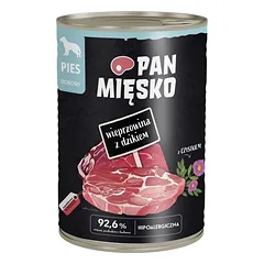 PAN MIĘSKO Kiauliena su šernu drėgnas maistas šunims 400 g