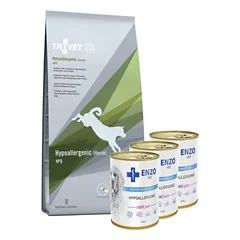 TROVET HPD Hypoallergenic - Horse (šuniui) 10kg + ENZO VET Hipoalerginė dieta su triušiena šunims 3x400g