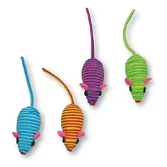 CROCI Žaislas katei spalvotos nailoninės pelytės 5cm 6vnt