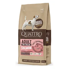 Quattro SB sausas suaugusių mažų veislių šunų pašaras su lašiša ir kriliu, 1,5kg