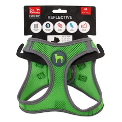 Dog Fantasy Harness Puppy M Lime krūtinės diržas šuniukui, atspindintis, reguliuojamas, 41-46 cm — 3 nuotrauka