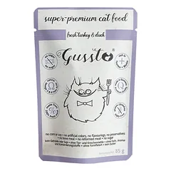 GUSSTO Cat Fresh Turkey & Duck kalakutienos ir antienos drėgnas ėdalas katėms 24x85g