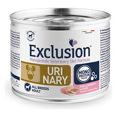 Exclusion Urinary Diet konservuotas pašaras šunims su kiauliena, sorgais, ryžiais, 200 g