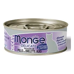 Monge Delicate Chicken With Omelette And Whitebait konservai suaugusioms katėms, 80 g