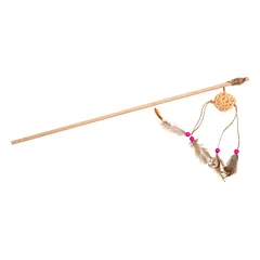 ECOMFY ŽAISLAS KATĖMS, LAZDELĖ SU KAMUOLIUKU IR PLUNKSNOMIS, 50CM