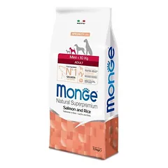 Monge Mini Adult Salmon And Rice sausas maistas smulkių veislių suaugusiems šunims, 7.5 kg