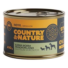 COUNTRY&NATURE Šlapias maistas be grūdų su kalakutiena ir brokoliais 410 g