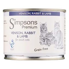Simpsons Premium Cat Venison, Rabbit & Lamb - grain-free wet food for cats, venison, rabbit, and lamb nuotrauka