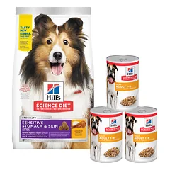 HILL'S Canine Adult Sensitive Stomach & Skin 14 kg + 3 skardinės NEMOKAMAI