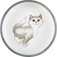 Trixie Cat Bowl For Short Nosed Breeds, Ceramic, keraminis dubenėlis katėms su trumpu snukiu, pilkas/baltas, 0.3 l/ø 15 cm — 2 nuotrauka