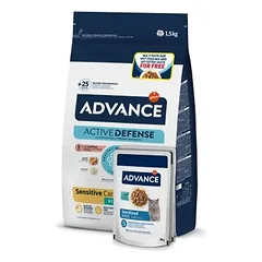 Advance Cat Sterilized Sensitive Salmon And Rice sausas maistas sterilizuotoms katėms su jautria virškinimo sistema, 1.5 kg