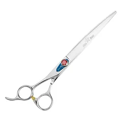Kenchii Five Star Offset Left Curved Scissors - kirpimo žirklės kairiarankiams, lenktos, su poslinkiu, 8" — 3 nuotrauka