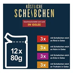Felix Köstliche Scheibchen skanūs griežinėliai, drėgnas maistas katėms 12 x 80 g — 3 nuotrauka