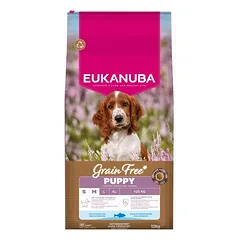 Eukanuba Grain Free Puppy Small & Medium Breed su jūrų žuvimi, sausas maistas šuniukams, 3 - 4,9 kg — 2 nuotrauka