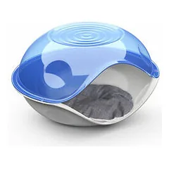 Georplast Duck Plain Transparent Pet Bed for Cats and Small Dogs with Cushion 57 x 48 x 32 cm