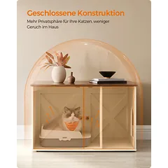 Kačių namelis su išimama pertvara 80 x 53 x 50 cm — 3 nuotrauka